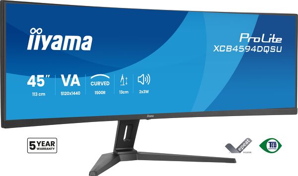 iiyama TFT 44,5"/113cm iiyama ProLite XCB4594DQSU *negru* 32:9 curved