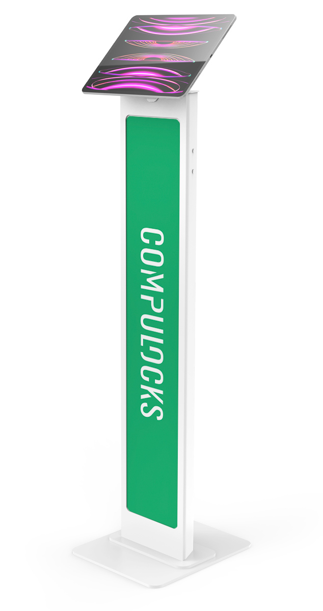 UNIVERSAL INVISIBLE MOUNT/BRANDABLE FLOOR STAND - WHITE