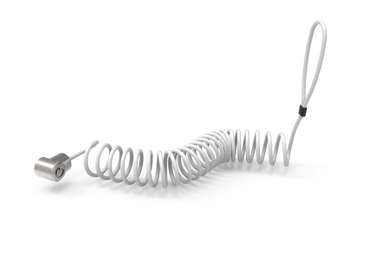 UNIVERSAL TABLET LOCK WITH/KEYED COILED CABLE LOCK - BLACK