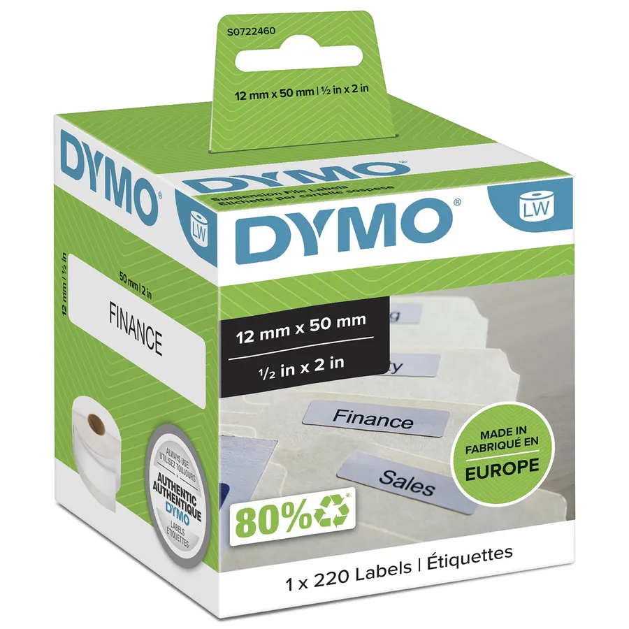 LW-LABELS 12X 50MM/WHITE 1X 220 PCS