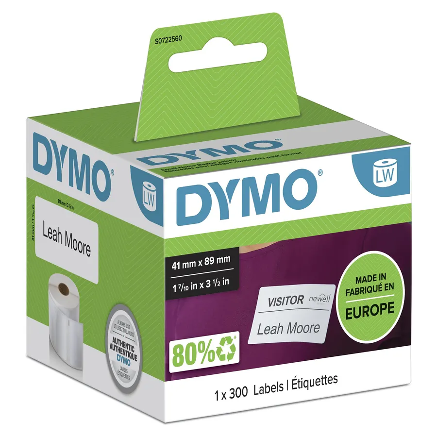 LW-LABELS 41X 89MM NAME BADGE/WHITE 1X 300 PCS