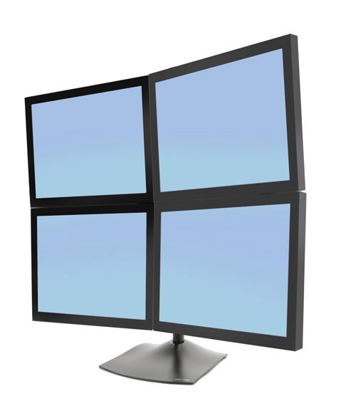 DS100 SERIE QUAD LCD STAND/BLACK MAX 24IN CROSSBAR 4CLAMP