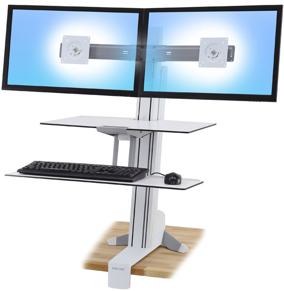 WORKFIT-S DUAL SIT-STAND/WORKSURFACE W/LARGE KYBD TRAY