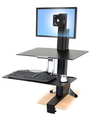 WORKFIT-S SINGLE-LD/WORKSURFACE + LARGE KYBD TRAY