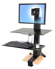 WORKFIT-S SINGLE-HD/WORKSURFACE + LARGE KYBD TRAY