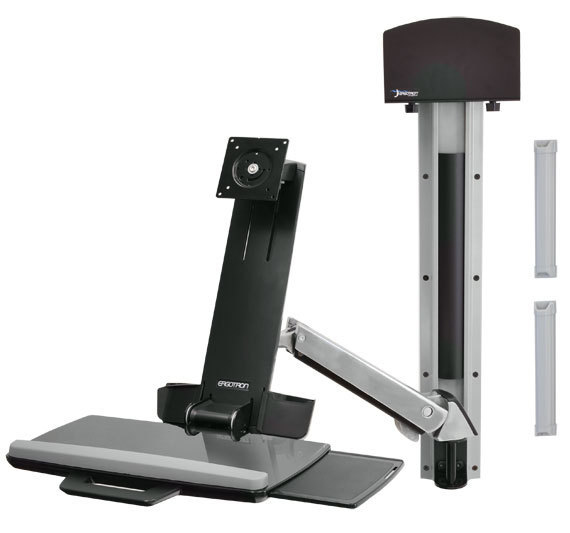 SV COMBO ARM NO WORKSURFACE/SMALL CPU HOLDER POLISHED