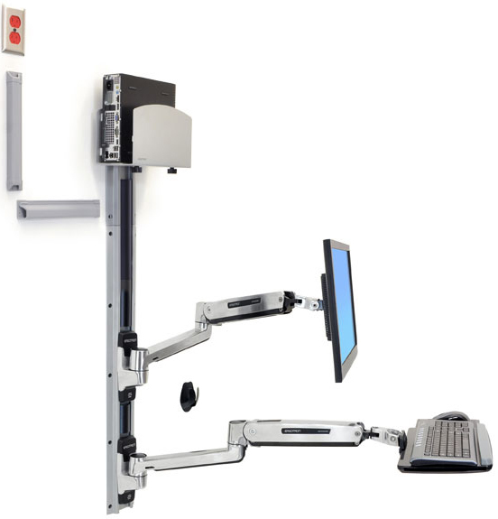 LX SITSTAND WM SYSTEM CPU HOLD/MED SILVER CPU HOLD 42IN 3-11KG