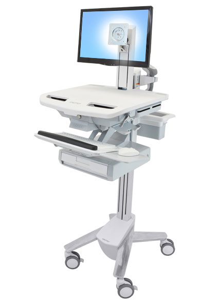 STYLEVIEW CART WITH LCD PIVOT/1 DRAWERS