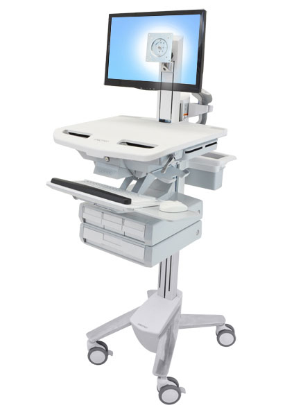 STYLEVIEW CART WITH LCD PIVOT/4 DRAWERS