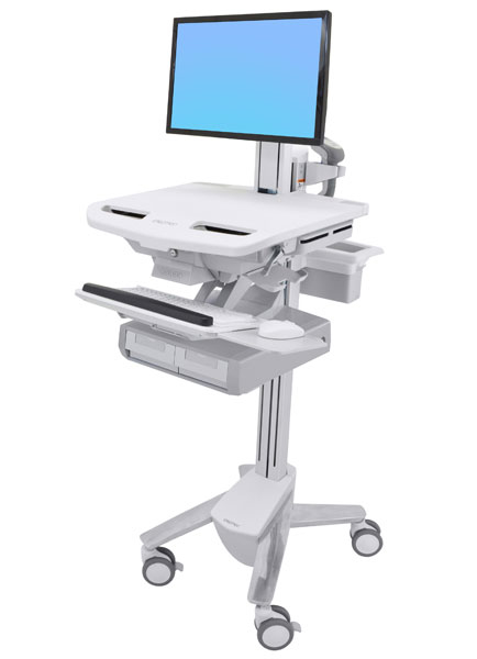 STYLEVIEW CART WITH LCD PIVOT/DOUBLE DRAWER