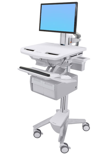 STYLEVIEW CART WITH LCD PIVOT/TALL DOUBLE DRAWER