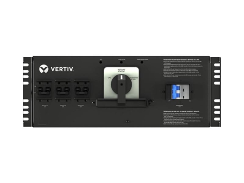 Vertiv Liebert GXT5 16/20kVA Maintenance Bypass Cabinet, 230V/400V, hardwired input, (12) combi outlets C13/C19, (3) IEC 60309