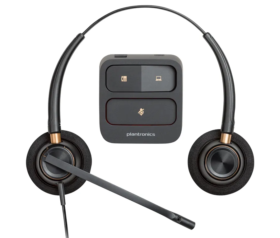 Poly EncorePro 520 Binaural Headset +Quick Disconnect EMEA - INTL English Loc  Euro plug