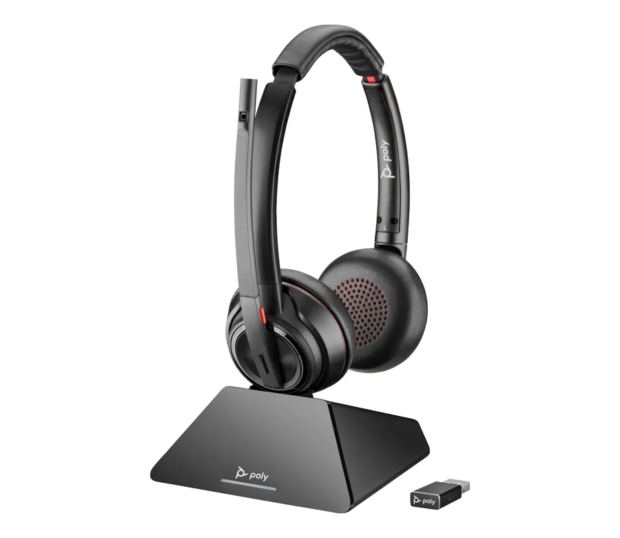 Poly Savi 8220 UC Microsoft Teams Certified DECT 1880-1900 MHz USB-A Headset EMEA - INTL English Loc  Euro plug