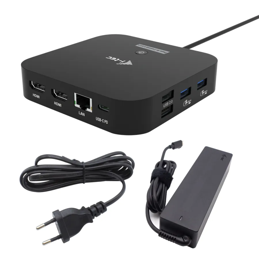 I-TEC USB-C 2X HDMI DOCK 100W/PD 100W + I-TEC CHARGER 100W