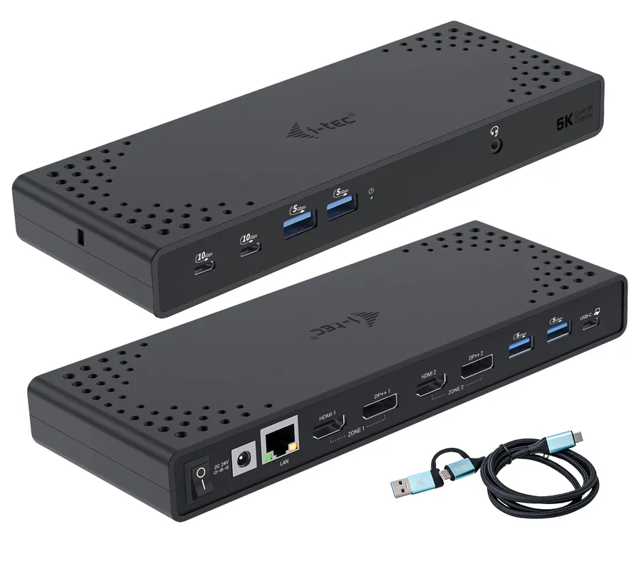 I-TEC USB-A/-C TB DUAL DOCK/DUAL DISPLAY DOCK PD 100W