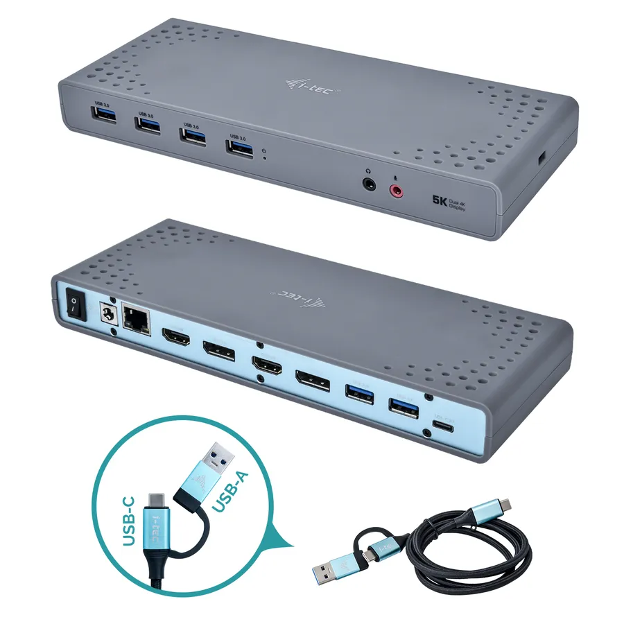 I-TEC USB-C/A DUAL 4K DOCK UK/2XHDMI 2XDP 6XUSB 3.0 K-LOCK
