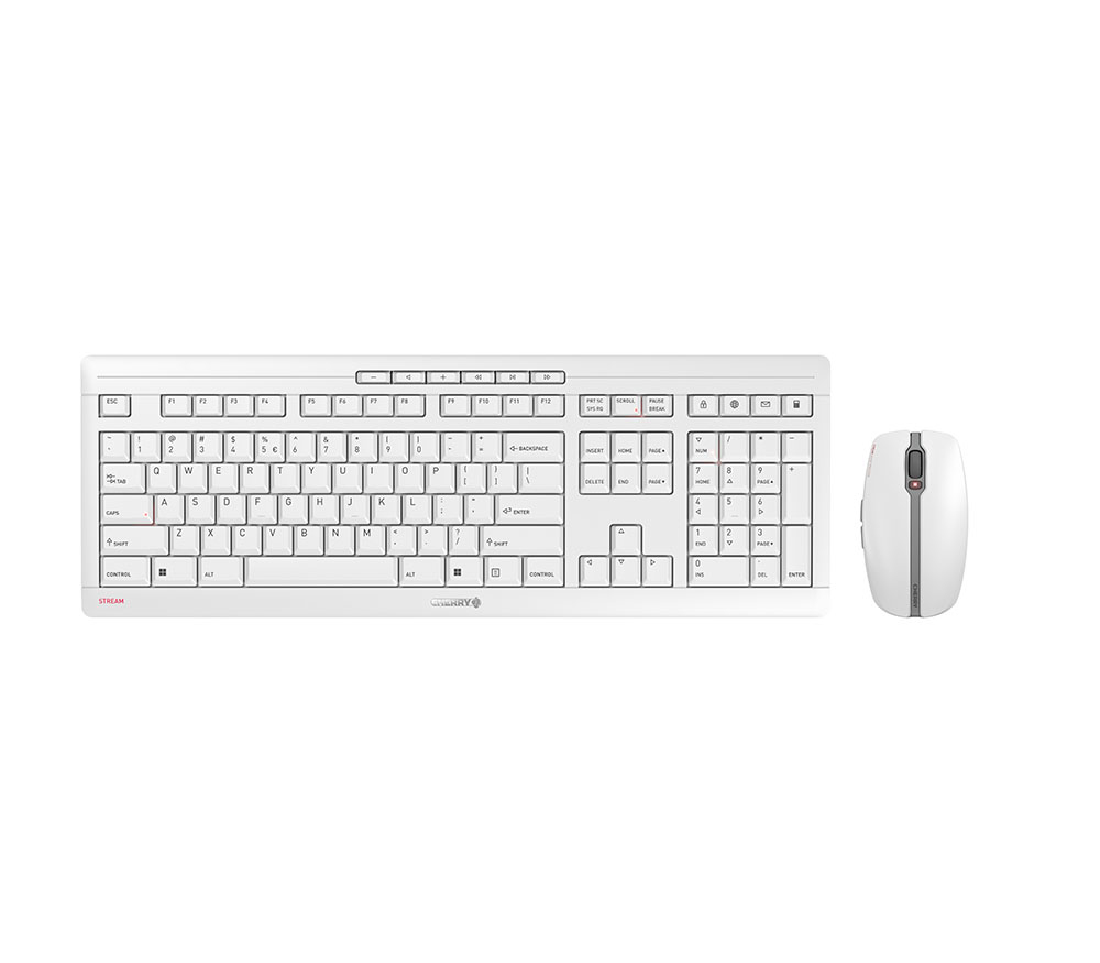 CHERRYSTREAMDESKTOP US LAYOUT/KEYBOARD AND MOUSE USB PALE GREY