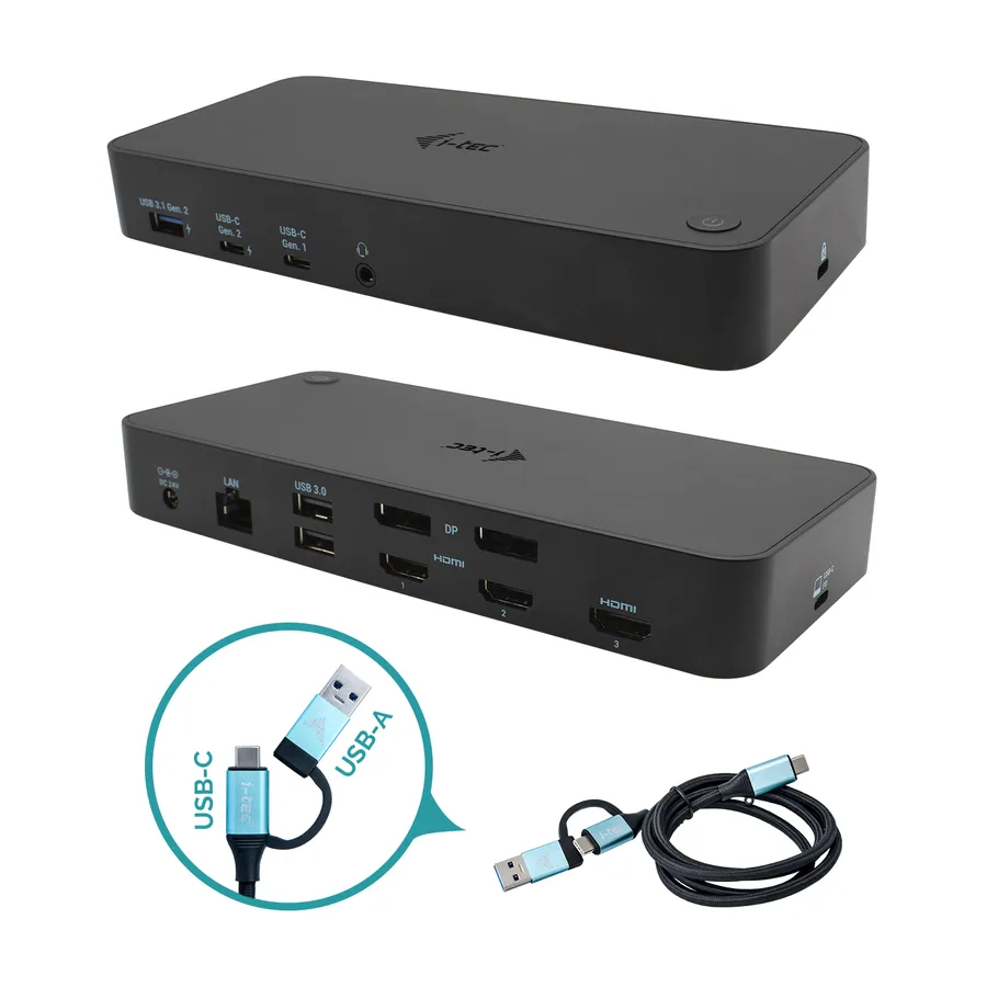 I-TEC USB 3.0/USB-C/THUNDERBOLT/3X 4K DOCKING STATION100W IT
