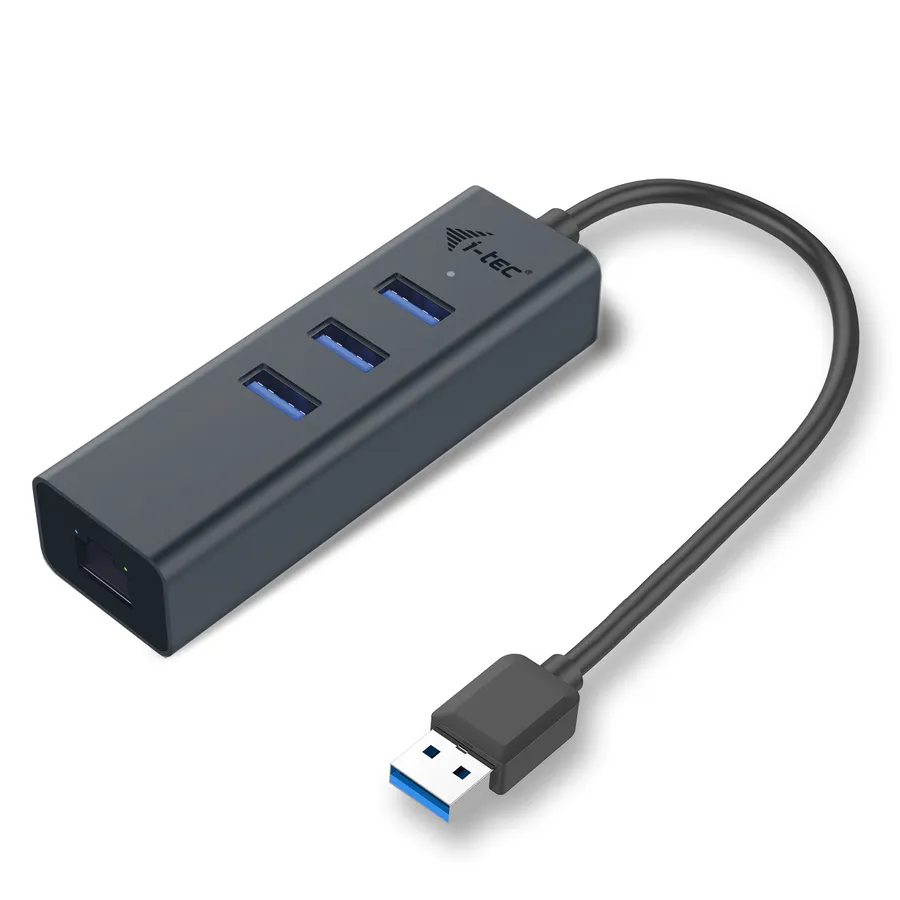 I-TEC USB 3.0 3-PORT HUB + GLAN/3X USB 3.0 RJ-45 SPACE GREY