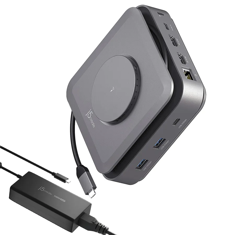 USB-C DOCK DUAL 4K HDMI GAN/UK PLUG 140W PD3.1 POWER ADAPTER