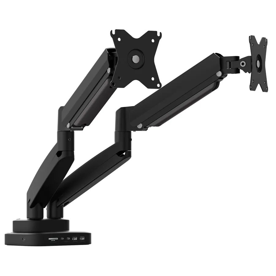 ERGONOMIC DUAL-MONITOR MOUNT/MOUNT WITH DOCKING STATION