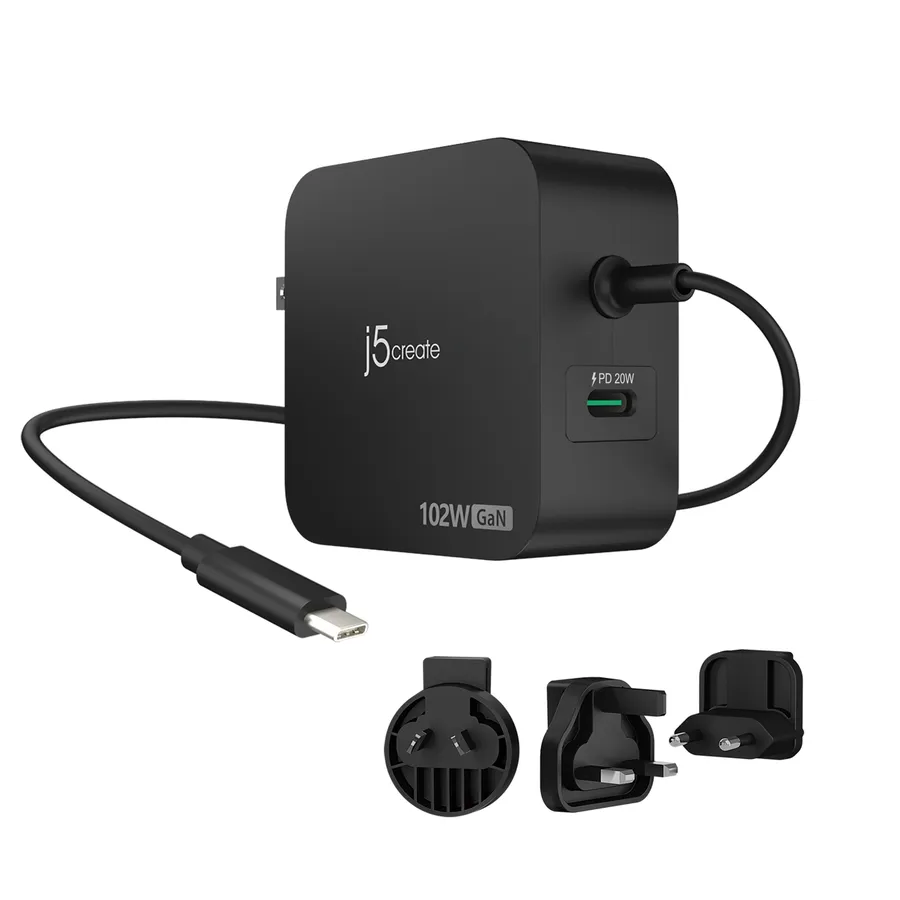 102W GAN PD USB-C 2-PORT/CHARGER CHANGEABLE AC PLUGS