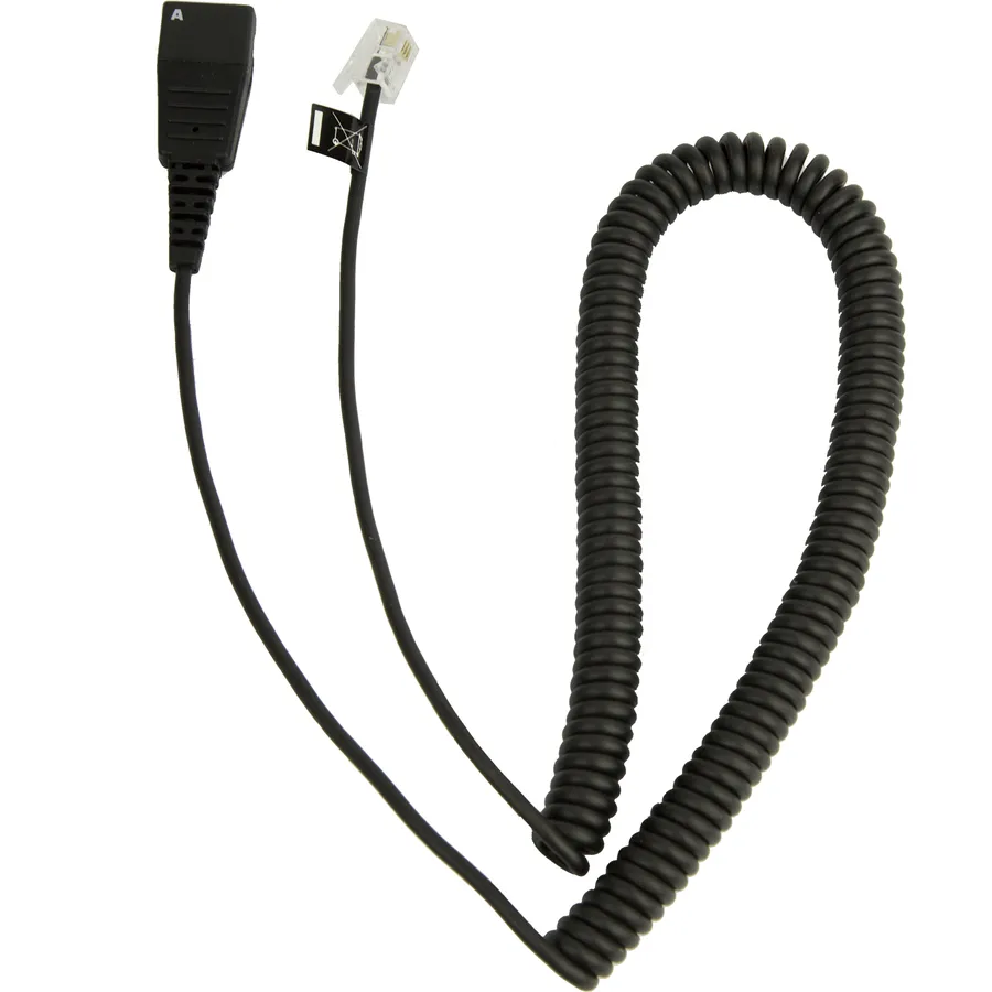 CABLE W/ QD TO RJ10 PLUG SPIRAL/CALLMASTER V VI 0.5-2M/PLX A22