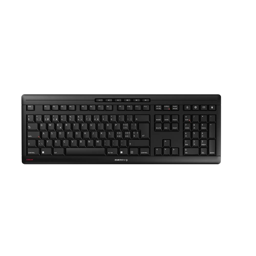CHERRYSTREAMBLACK/KEYBOARDWIRELESS USB SWISS