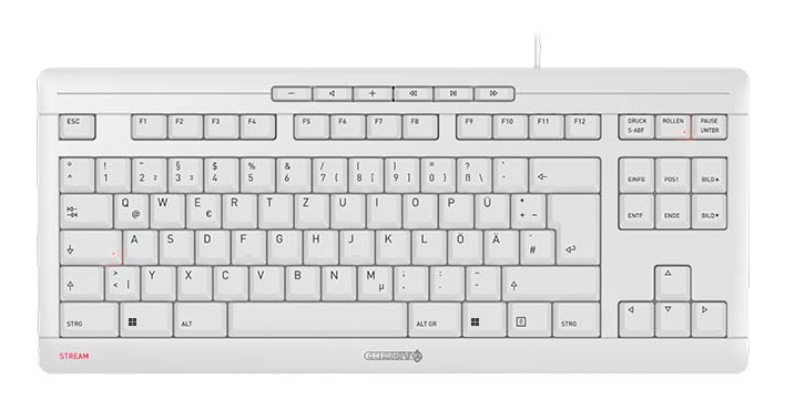 CHERRY STREAM KEYBOARD/TKLCORDED COMPACT WHITE