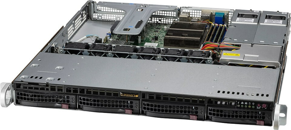 1U BARE SINGLE SOCKET H5 4DIMM/1PCI-E X16 4X3.5IN RED. PSU 400W