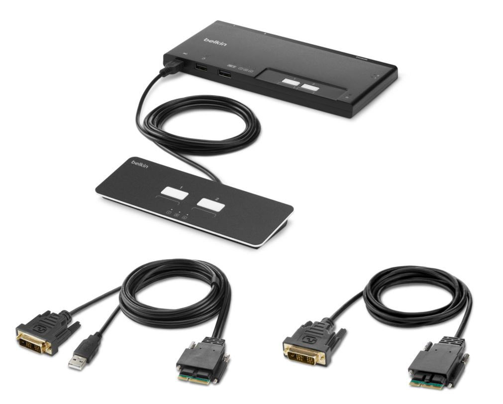 2-PORT SINGLE HEAD DVI MODULAR/SECURE KVM SWITCH PP4.0 W/REMOTE