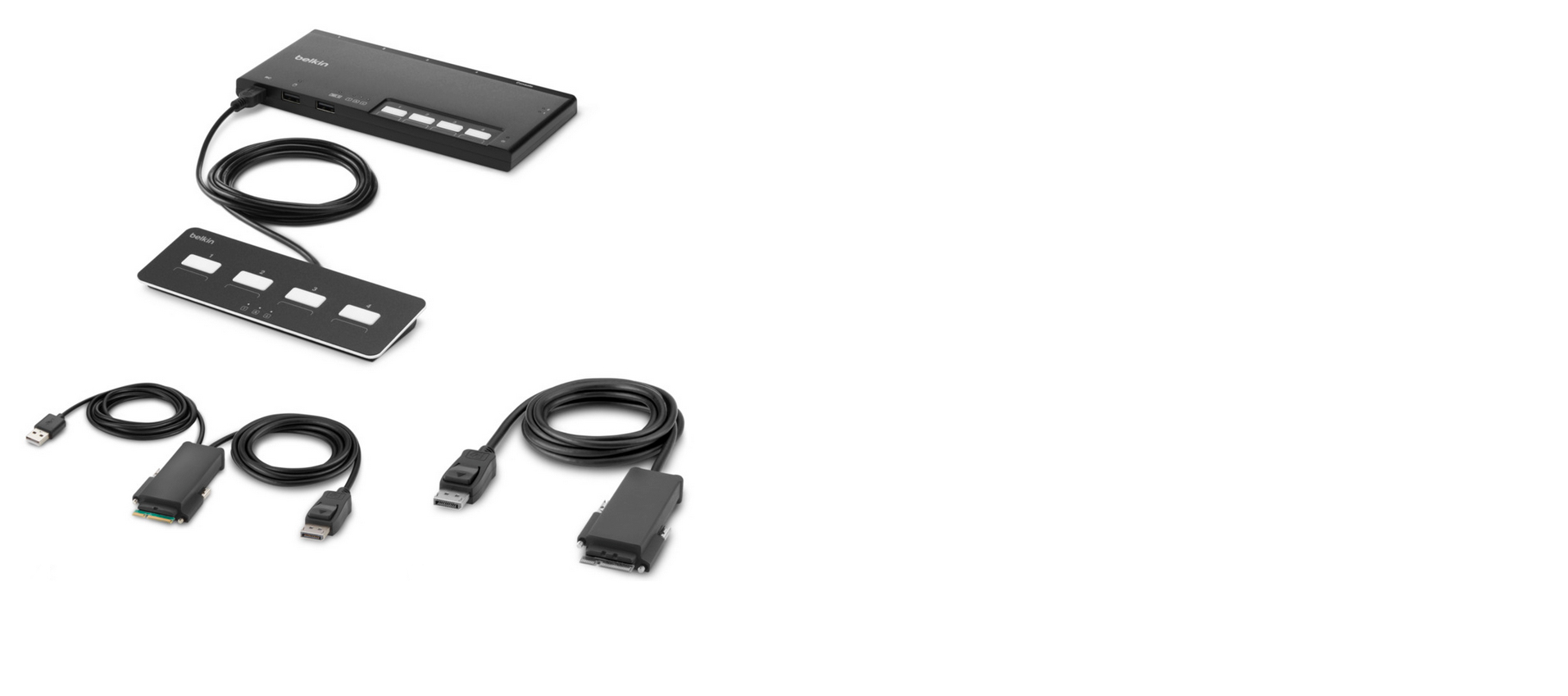 4-PORT SINGLE HEAD DP MODULAR/SECURE KVM SWITCH PP4.0 W/REMOTE