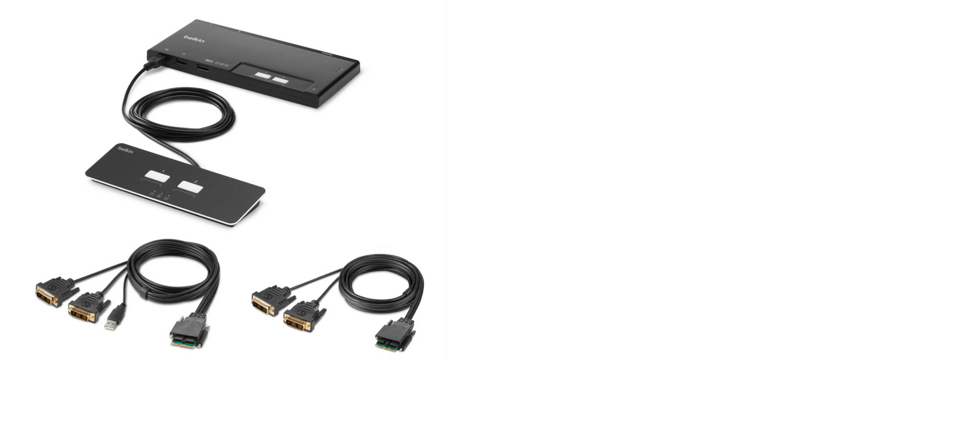 2-PORT DUAL HEAD DVI MODULAR/SECURE KVM SWITCH PP4.0 W/REMOTE