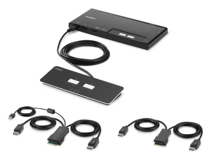 2-PORT DUAL HEAD DP MODULAR/SECURE KVM SWITCH PP4.0 W/REMOTE