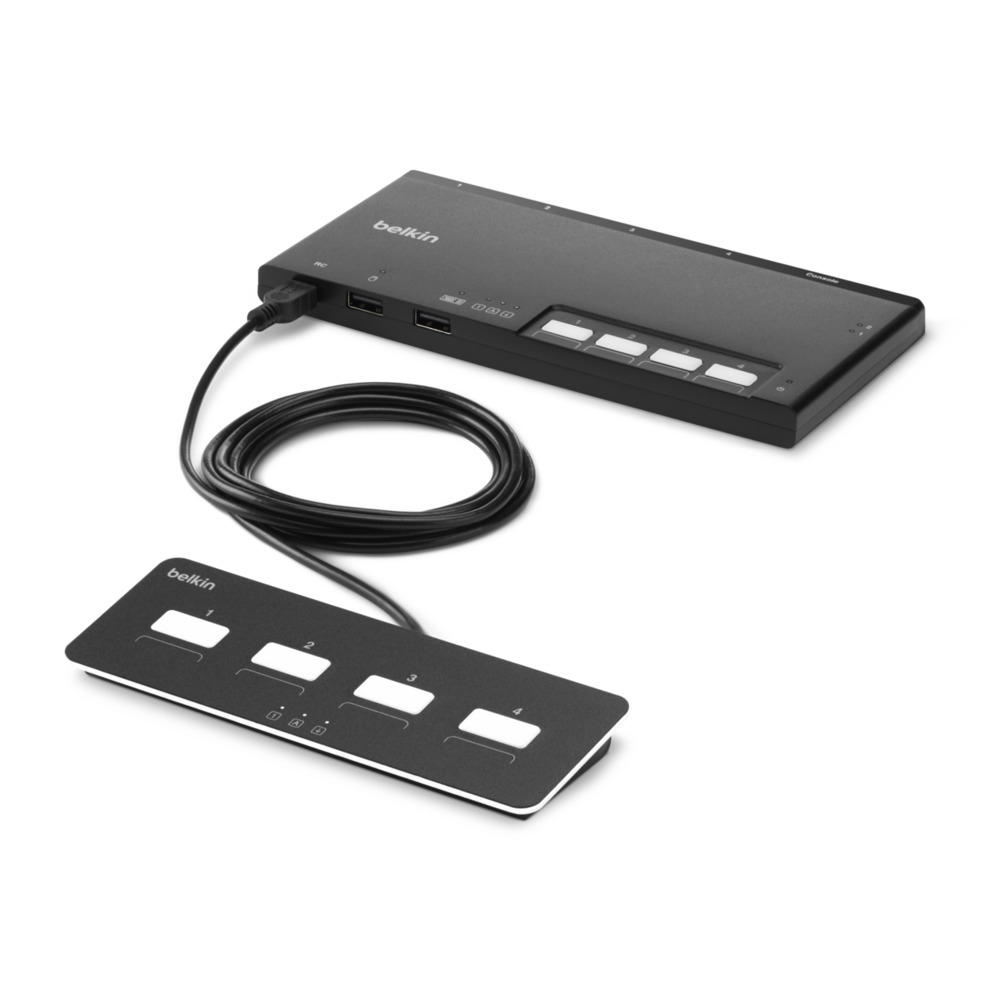 4-PORT DUAL HEAD BASE MODULAR/SECURE KVM SWITCH PP4.0 W/REMOTE