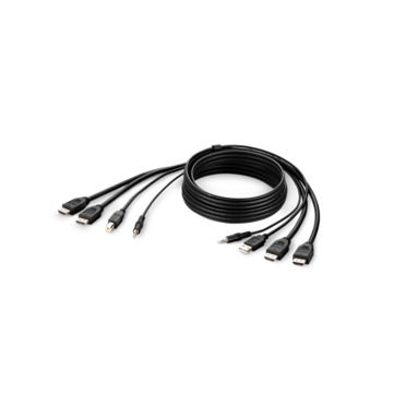 DUAL HDMI/USB/AUD CBL/HDMI M/M USB A/B 6IN