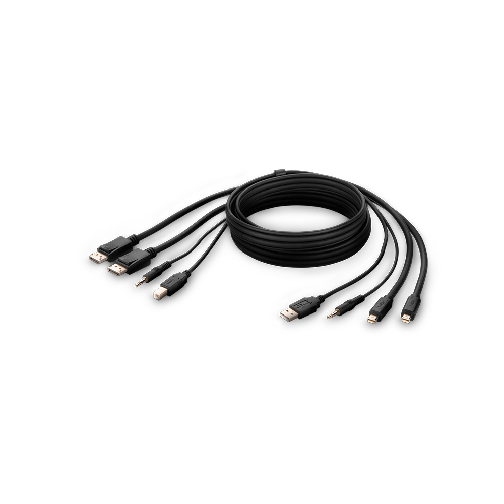 DUAL MDP TO DP/USB/AUD/CBL VID M/M USB A/B 6IN