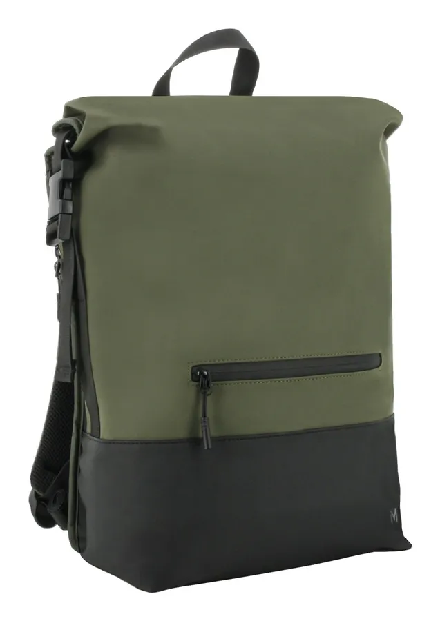 TWO-TONE ROLLTOP BACKPACK 14-16/KHAKI/BLACK 25L