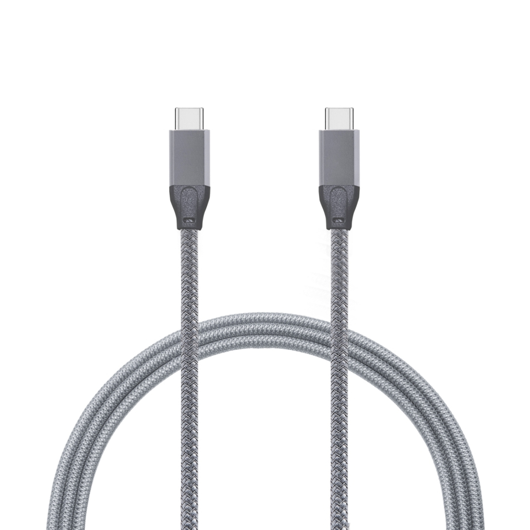 5M USB-C GEN2X2 M/M 20GB 100W/20V/5A GREY BRAIDED OD 5.5MM