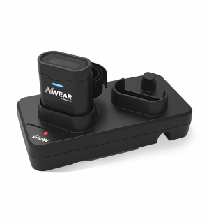 Dual slot Charging cradle (connectable up to 5 pcs) for WD4 Series, USB-C cable included .