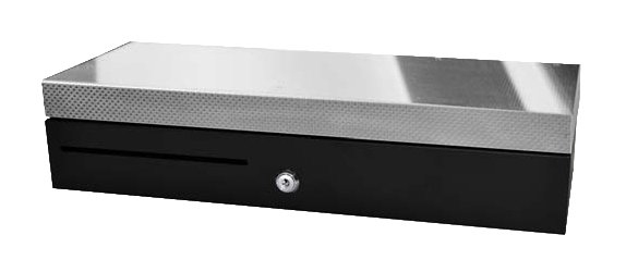 460 MM FLIP LID DRAWER BLACK SS/RJ11 CABLE 24V 460X170X100MM