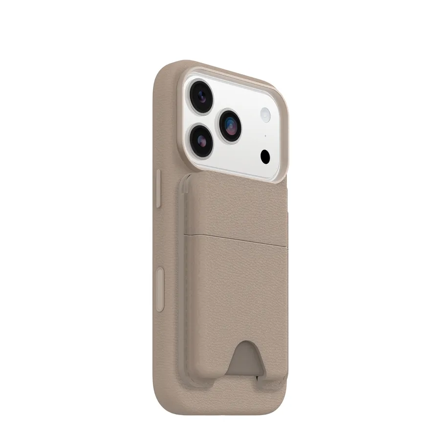 OB SYMMETRY CACTUS LEATHER/MAGSAFE WALLET CG LIGHT GREY