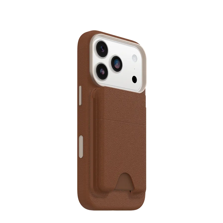 OB SYMMETRY CACTUS LEATHER/MAGSAFE WALLET DESERT S. BROWN