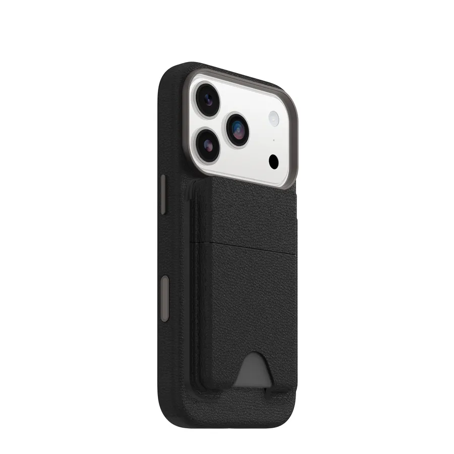 OB SYMMETRY CACTUS LEATHER/MAGSAFE WALLET VANTA BLACK