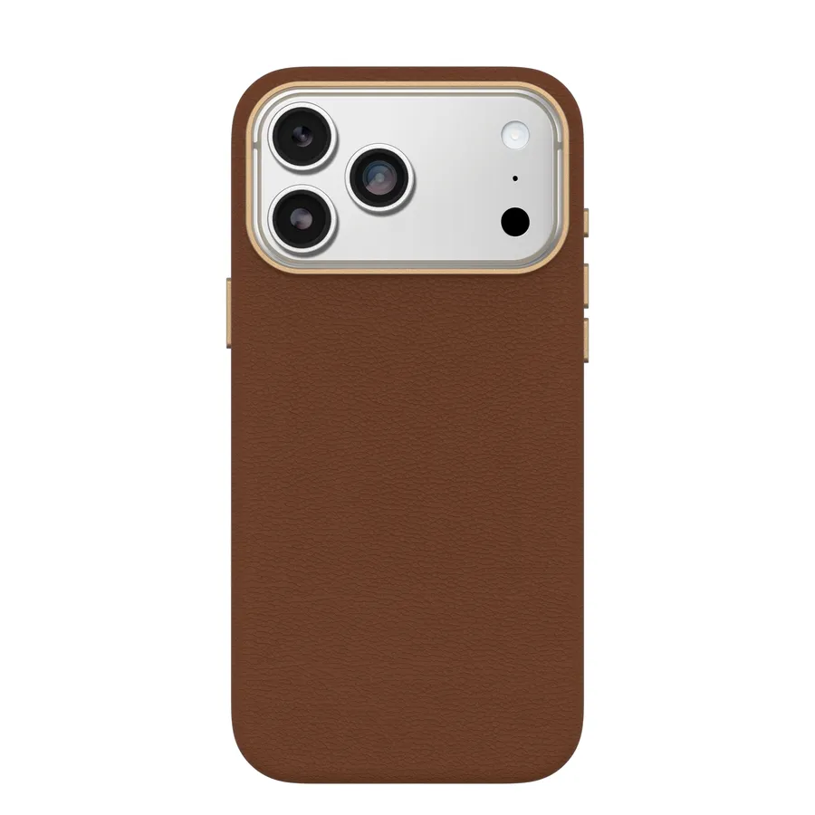 OB SYMMETRY CACTUS LEATHER CAM/CTR APPLE IPHONE17 PRO MAX BROWN