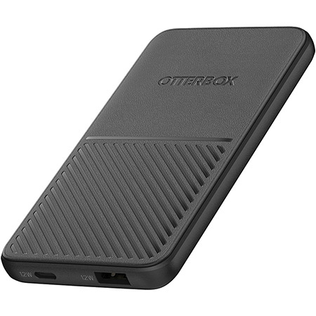 POWER BANK 5K MAH USB A AND C/12W - BLACK