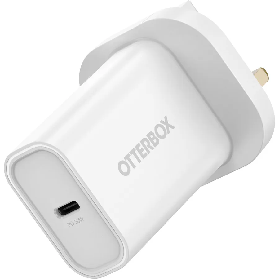 OB STANDARD UK WALL CHARGER 30W/- 1X USB-C 30W USB-PD WHITE