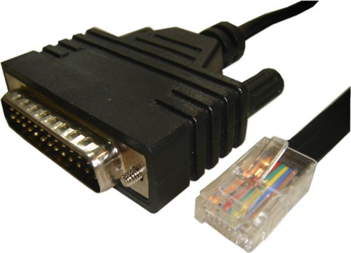 STRAIGHT SERIAL CABLE/RJ45 TO DB25 IN